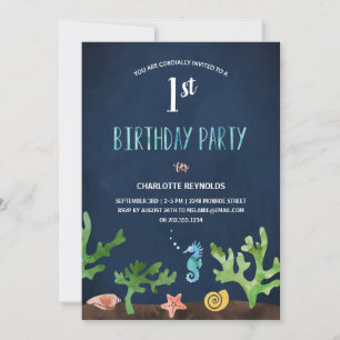 Invitation Sous la mer Nautique 1er anniversaire
