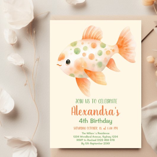 Invitation Sous la mer Océan Animaux Anniversaire