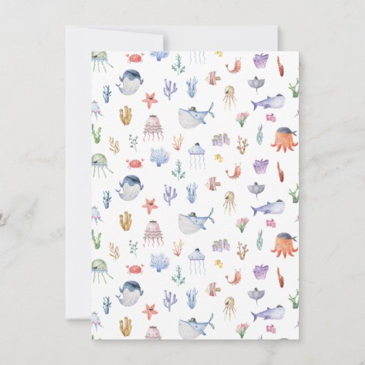 Invitation Sous la mer Océan Animaux Garçons Pirate Anniversa (Dos)