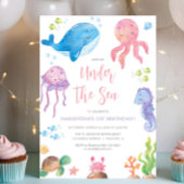 Invitation Sous la mer océan thème filles fête d'anniversaire