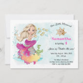 Invitation Sous la mer Petite Sirène fête d'anniversaire Invi (Devant)