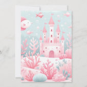 Invitation Sous La Mer ! Pink Cute Ocean Girl 7e anniversaire (Dos)