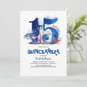 Invitation Sous la mer Quinceañera - 15e anniversaire (Debout devant)
