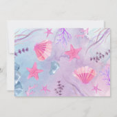 Invitation Sous la mer Sirène 1er anniversaire Photo (Dos)