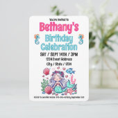 Invitation Sous la mer Sirène Anniversaire (Debout devant)