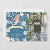 Invitation Sous la mer Sirène marine Photo Anniversaire Invit (Devant)