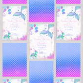 Invitation Sous la mer Sirène & tortue de mer Anniversaire