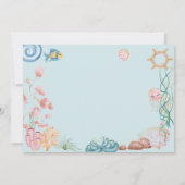 Invitation Sous la mer Sirènes anniversaire de enfant (Dos)