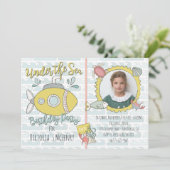 Invitation Sous la mer Sous-marin photo de fête d'anniversair (Debout devant)