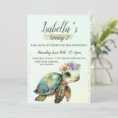 Invitation Sous la mer, Tortue 2e anniversaire, (Debout devant)