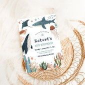 Invitation Sous la mer Tortue requin 1er anniversaire