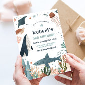 Invitation Sous la mer Tortue requin 1er anniversaire