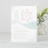 Invitation Sous la mer Turquoise Sirène fille Anniversaire (Debout devant)