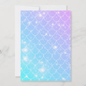 Invitation Sous la mer violet Turquoise Petite Sirène Anniver (Dos)