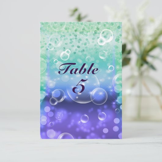 Invitation Sous la table de Sea Tropical Ocean Sparkle Party (Debout devant)
