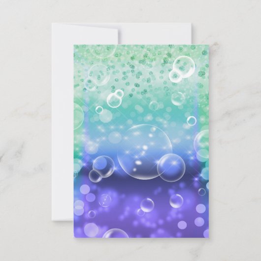 Invitation Sous la table de Sea Tropical Ocean Sparkle Party (Dos)