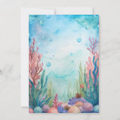 Invitation Sous la tortue de mer aqua bleu jumeaux anniversai (Dos)