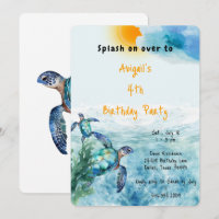Sous la tortue de mer fête d'anniversaire