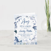 Invitation Sous l'Ahoy marin Nautique C'est un Baby shower ga (Devant)