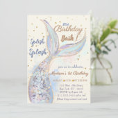 Invitation Sous l'anniversaire de la sirène de mer (Debout devant)