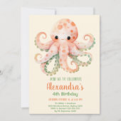 Invitation Sous l'aquarelle de la mer Anniversaire (Devant)