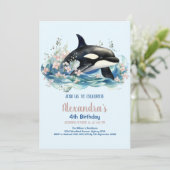 Invitation Sous l'aquarelle de la mer Anniversaire (Debout devant)