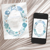 Invitation Sous l'aquarelle de la mer Anniversaire neutre