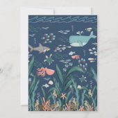 Invitation Sous l'aquarelle de mer Baleine 1er anniversaire S (Dos)