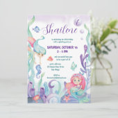 Invitation Sous L'Aquarelle De Mer Fête Anniversaire En (Debout devant)