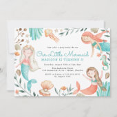 Invitation Sous l'aquarelle marine Fête d'anniversaire de la  (Devant)