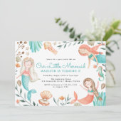 Invitation Sous l'aquarelle marine Fête d'anniversaire de la  (Debout devant)