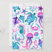 Invitation Sous l'aquarelle marine Fête d'anniversaire de la  (Dos)