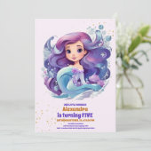 Invitation Sous l'aquarelle marine Fête d'anniversaire de la (Debout devant)