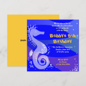 Invitation Sous l'Aquarium de la mer Joyeux fêtard d'annivers (Devant / Derrière)