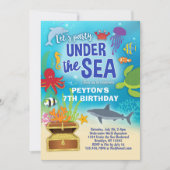 Invitation Sous l'Aquarium marin Fête d'anniversaire (Devant)