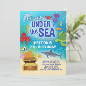 Invitation Sous l'Aquarium marin Fête d'anniversaire (Debout devant)