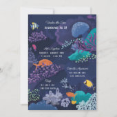 Invitation Sous l'Aquarium marin Fête d'anniversaire des enfa (Devant)