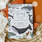 Invitation Sous le Baby shower animal marin de la baleine