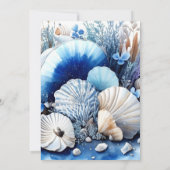 Invitation Sous le Baby shower Boho Blue Sea Ocean (Dos)