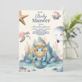 Invitation Sous le Baby shower d'animaux de l'océan marin (Debout devant)