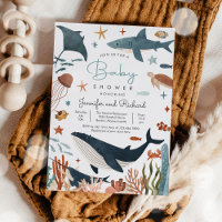 Sous le Baby shower d'animaux de l'océan marin