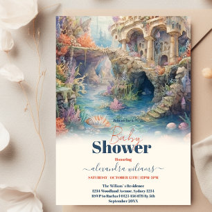 Invitation Sous le Baby shower d'animaux de l'océan marin