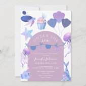 Invitation Sous le Baby shower d'animaux marins (Devant)