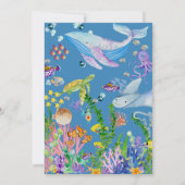 Invitation Sous le Baby shower d'aquarelle de mer Oh (Dos)