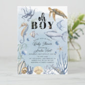 Invitation Sous le Baby shower de la mer (Debout devant)