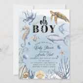 Invitation Sous le Baby shower de la mer (Devant)