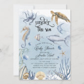 Invitation Sous le Baby shower de la mer (Devant)