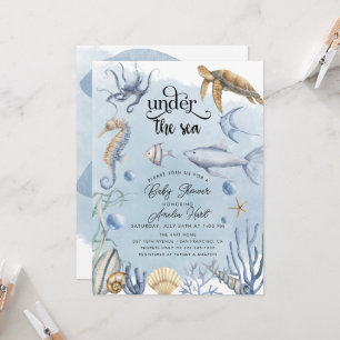 Invitation Sous le Baby shower de la mer