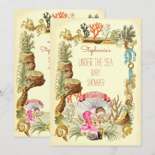Invitation Sous le Baby shower de la princesse de sirène de m