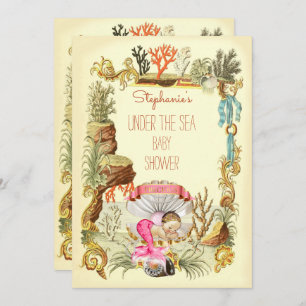 Invitation Sous le Baby shower de la princesse Mermaid de la 